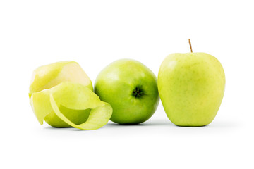green apple on a white background