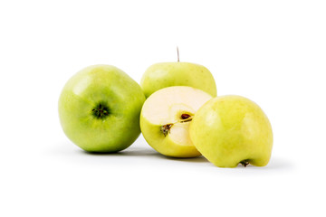 green apple on a white background