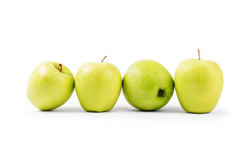 green apple on a white background