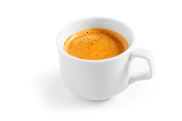 coffee cup over white background