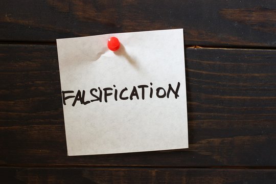 Sticker and word falsification