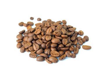 (Close Up) Coffee Beans on white background.