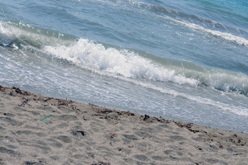 The beach and the sea. Waves. Relaxation. Travels