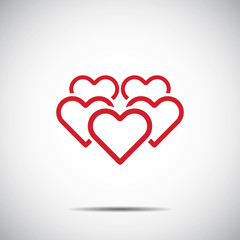 Heart Red Icon Vector , Love Symbol  Valentine's Day