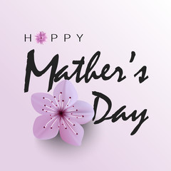 Mathers day poster with flower in purple design