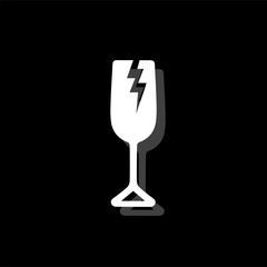Cracked glass icon flat