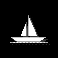 Sailboat icon flat