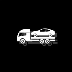 Tow car evacuation icon flat