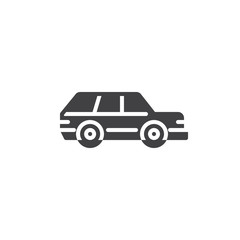 Station wagon car vector icon. filled flat sign for mobile concept and web design. Family car simple glyph icon. Symbol, logo illustration. Pixel perfect vector graphics