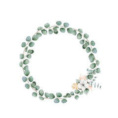 watercolor cotton wreath