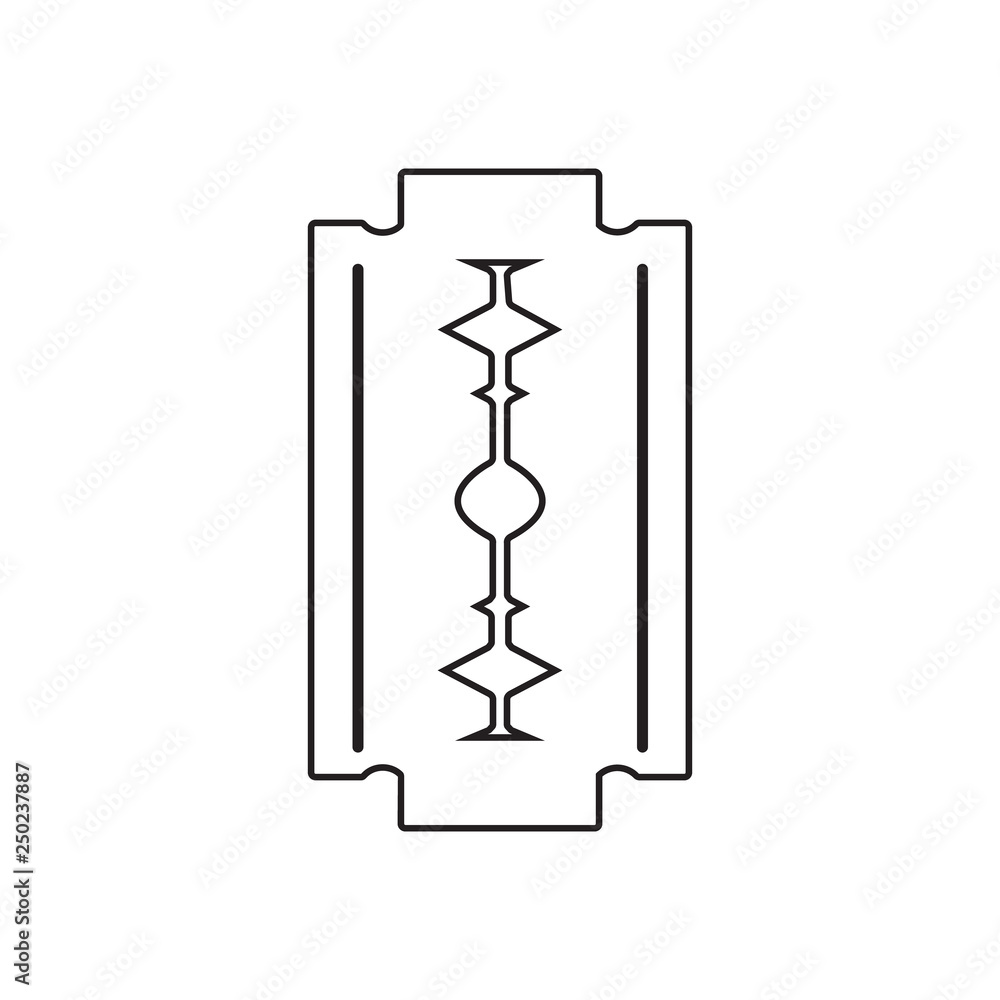 Poster safety razor blade icon. element of barber for mobile concept and web apps icon. outline, thin line 