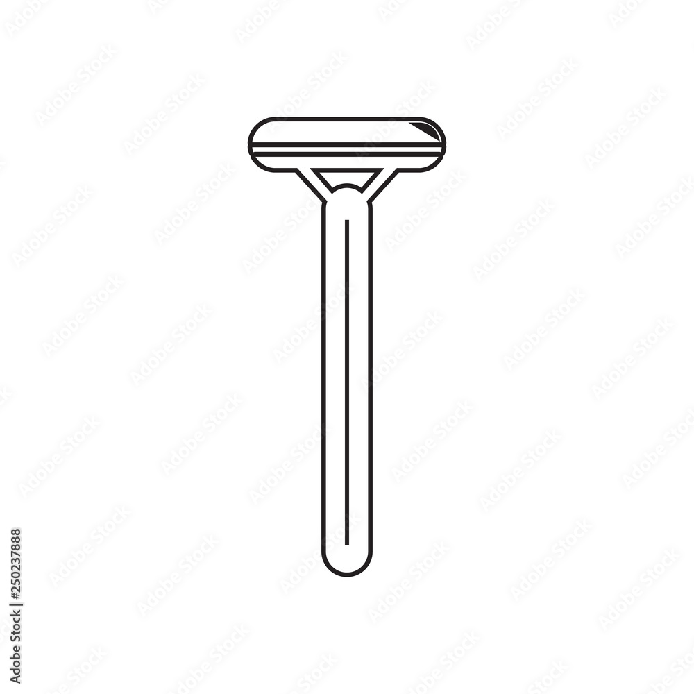 Poster razor linear icon. shaving razor icon. element of barber for mobile concept and web apps icon. outli