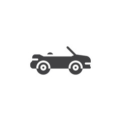 Cabriolet car vector icon. filled flat sign for mobile concept and web design. Convertible car simple glyph icon. Symbol, logo illustration. Pixel perfect vector graphics