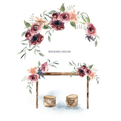 watercolor wedding decor