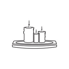 Spa salon candles glyph icon. Element of Barber for mobile concept and web apps icon. Outline, thin line icon for website design and development, app development