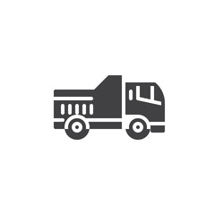 Transportation truck vector icon. filled flat sign for mobile concept and web design. Tipper truck simple glyph icon. Symbol, logo illustration. Pixel perfect vector graphics