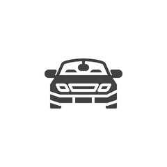 Car front view vector icon. filled flat sign for mobile concept and web design. Sports car simple glyph icon. Symbol, logo illustration. Pixel perfect vector graphics
