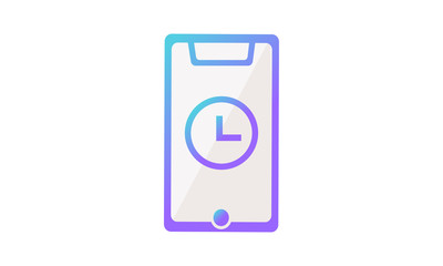 vector icon. mobile phone and time icon concept. modern gradient style
