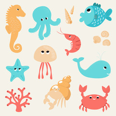 Sea life icon Vector illustration
