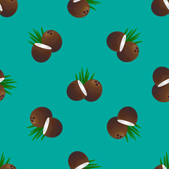Coconut seamless pattern