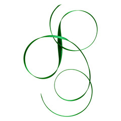 Shiny satin ribbon in green color isolated on white background .Ribbon image for decoration design.