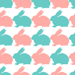 Seamless rabbit pattern to Easter holiday.Vector illustration