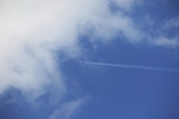 空、飛行機雲