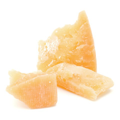 shredded parmesan cheese isolated on white background cutout