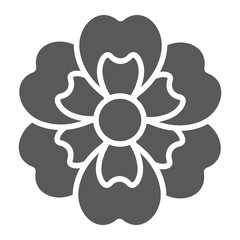 Flower glyph icon, blossom and plant, floral sign, vector graphics, a solid pattern on a white background.