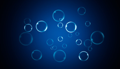 Blue abstract texture. Bubble on isolated blue background.