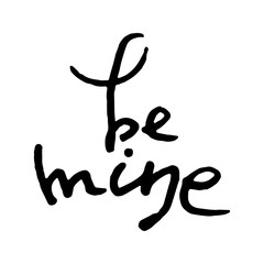 Vector hand draw lettering. Ink draw illustration for postcard, greeting card and banner. Grunge lettering logo