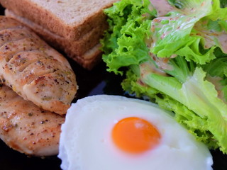 fried eggs with bacon