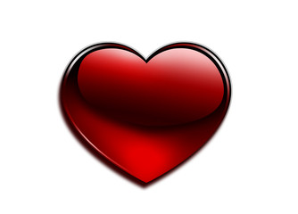 Glossy Red Heart and Valentine Day