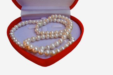 pearl necklace in a box