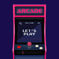 Retro arcade game machine - obrazy, fototapety, plakaty