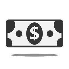 paper dollar symbol icon on white background