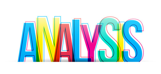 Analysis word vector isolated on a white background