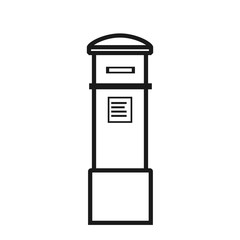 London letterbox outline icon. Clipart image isolated on white background