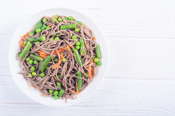 Soba noodles salad