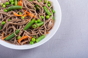 Soba noodles salad