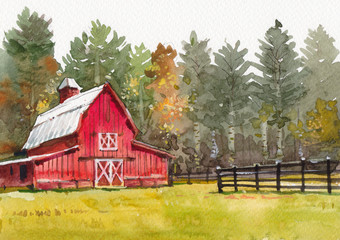 cottage watercolor hand drawn © Thye Aun Ngo
