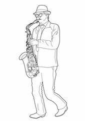 Draw of a saxophonist