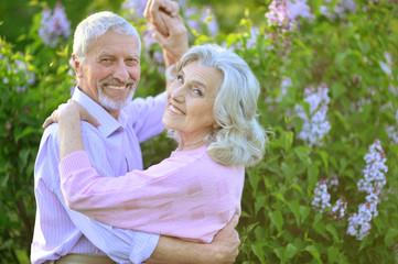 Portrait of happy senior couple dancing in park