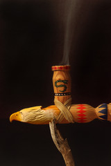 smoking peace pipe