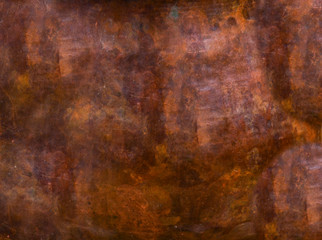Abstract, cupric, copper pattern, texture. Metal, iron steel surface, brown colored material