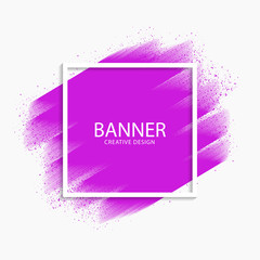 Abstract purple paint stroke modern banner, vector