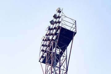 old spot lights illuminating the provincial stadium