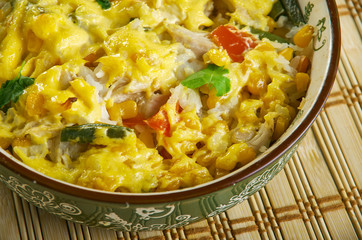 Chicken Pot Pie Rice Bake