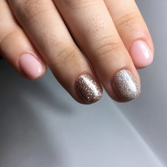 Manicure of different colors on nails. Female manicure