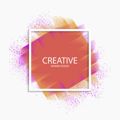 Abstract colorful paint stroke modern banner, vector